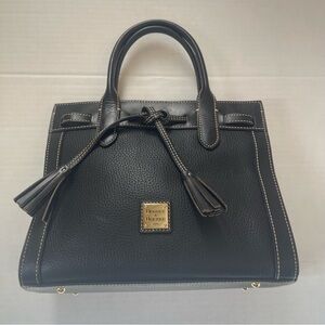 Dooney & Bourke Black Satchel with Gold Accents